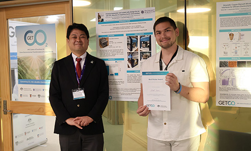 PhD student Rizal - winner of the GETCO2 Poster Award
